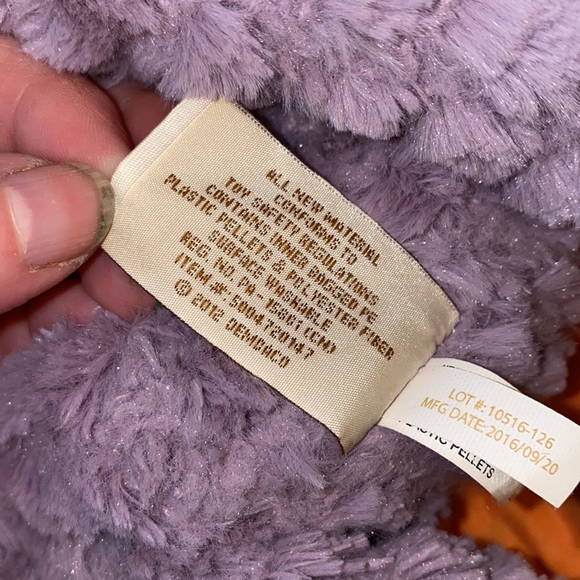 Demdaco Nat & Jules Plush Mellow Fellows Minky Hippo Stuffed Animal Purple (ALX) - Picture 5 of 5